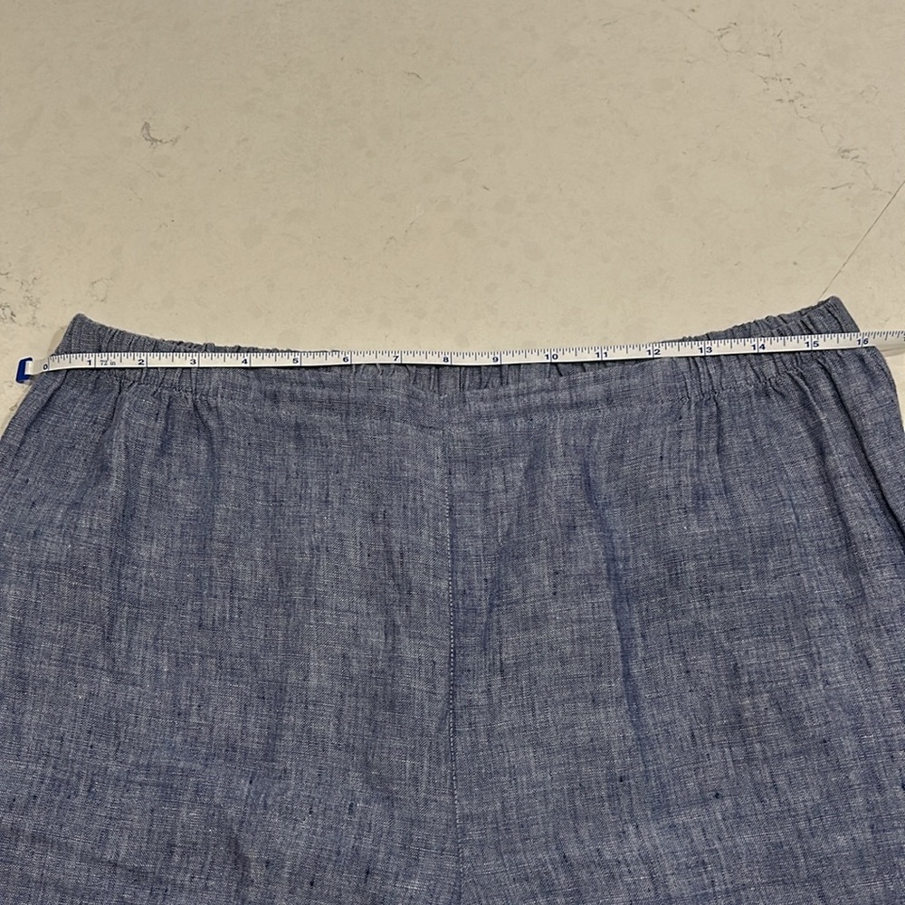 Flax blue light linen cropped pants size medium - Picture 9 of 10